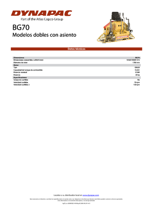 Polisseurs rotatifs double assisable Dynapac BG 70