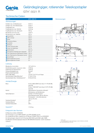 Chariot Élévateur avec châssis tounant Genie GTH 5021 R