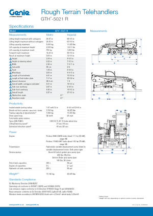Chariot Élévateur avec châssis tounant Genie GTH 5021 R