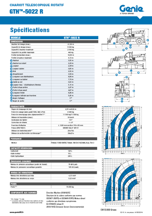 Chariot Élévateur avec châssis tounant Genie GTH 5022 R