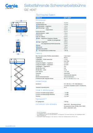 Nacelles ciseaux X su roues Genie GS-4047