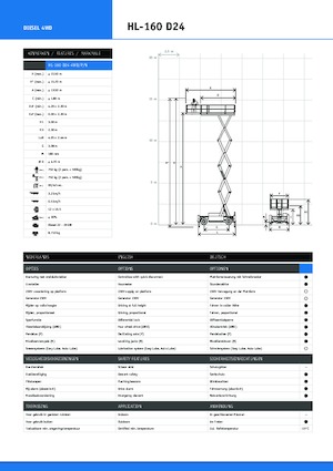 Nacelles ciseaux X su roues Holland-Lift HL 160 D 24 4WD/P/N