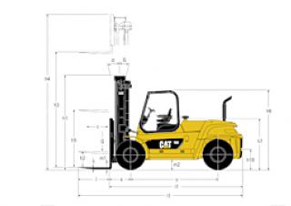 Caterpillar DP100N Dimensions et taille