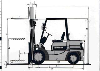 Caterpillar DP 30 Dimensions et taille