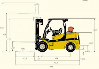 Yale GDP 40 VX 5 Dimensions et taille