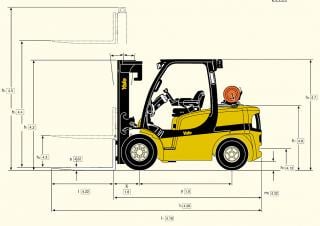 Yale GDP 40 VX 6 Dimensions et taille