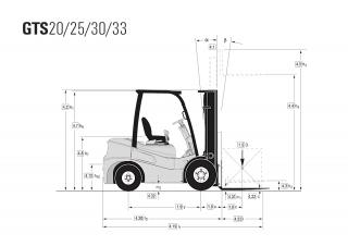 Clark GTS 33 D Dimensions et taille