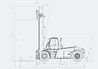 Linde H 180/1200 D Dimensions et taille