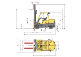 Hyster H4.5FT 6 Dimensions et taille