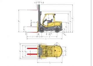 Hyster H5.0FT Dimensions et taille