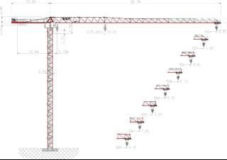 Grues à tour - tourneur supérieur Wolffkran 6031.12 clear
