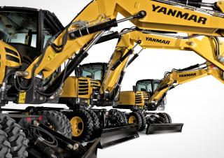Excavatrice sur pneus Yanmar B 75 2PB