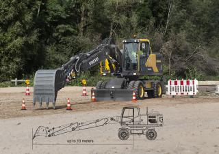 Excavatrice sur pneus Volvo EW180E
