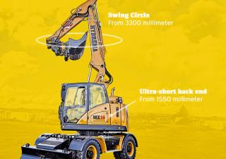 Excavatrice sur pneus Hydrema MX 16