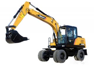 Excavatrice sur pneus Sany SY155W