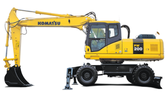 Excavatrice sur pneus Komatsu PW200-7E0