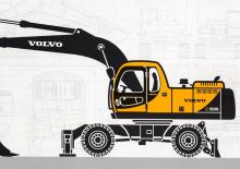 Excavatrice sur pneus Volvo EW180