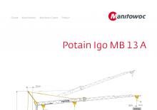 Grues à tour - tourneur inférieur Potain IGO MB 13 A