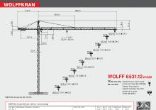Grues à tour - tourneur supérieur Wolffkran 6531.12 cross