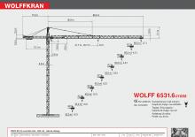 Grues à tour - tourneur supérieur Wolffkran 6531.6 cross