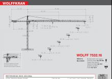 Grues à tour - tourneur supérieur Wolffkran 7532.16 cross