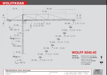 Grues à tour - tourneur supérieur Wolffkran 8540.40 cross