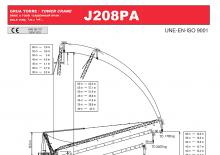 Grues à tour  - tourneur supérieur- flèche épingle Jaso J208PA