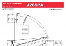 Grues à tour  - tourneur supérieur- flèche épingle Jaso J265PA