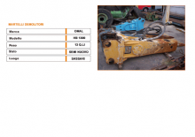 Marteaux -piqueurs hydrauliques Omal HB 1300/6 