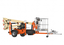 Nacelles à bras articulés montées sur remorque JLG T350