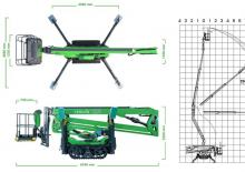 Nacelles à bras articulés sur roues Avant Tecno Leguan 225