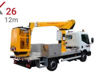Nacelles télescopiques sur camion Klubb K26