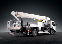 Nacelles télescopiques sur camion Bronto Skylift S35EM