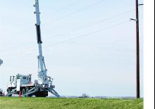 Nacelles à bras articulés montées sur remorque Altec AH85A
