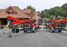 Nacelles à bras articulés montées sur remorque Paus Worklift GT 18 A