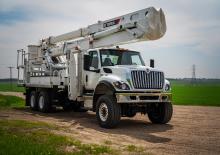 Nacelles télescopiques sur camion Terex TM100