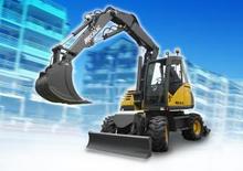 Excavatrice sur pneus Mecalac 714 MW *