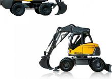 Excavatrice sur pneus Mecalac 714 MW e