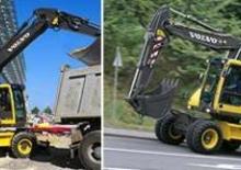 Excavatrice sur pneus Volvo EW140B