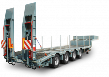 Semi-remorques/porte engins Schwarzmüller 4-axle low loader semitrailer with offset platform